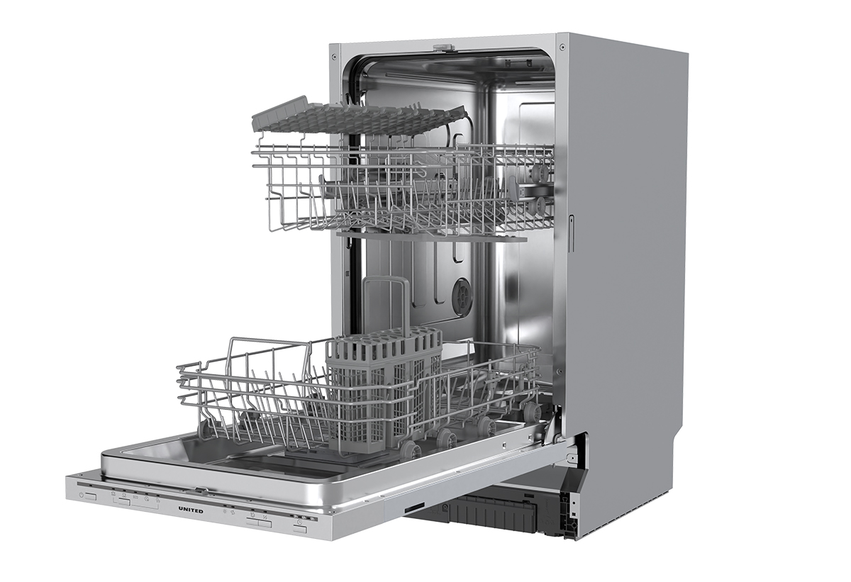 Απεικονίζεται το πλυντήριο ανοιχτό.